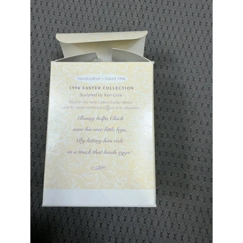 Vintage 1996 Hallmark Keepsake Ornament Here Comes Easter Bunny Carriage NEW